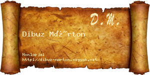 Dibuz Márton névjegykártya